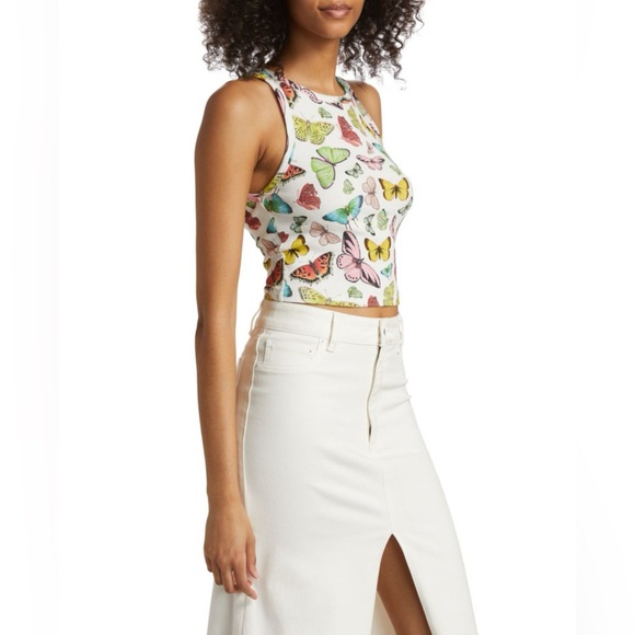 Alice + Olivia Allen Butterfly Rib-Knit Tank - Picture 2 of 4
